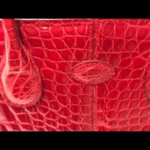 TODS Embossed Crock handbag.